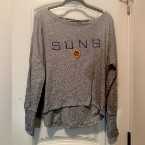 Phoenix Suns Women’s Off the Shoulder Heather Gray Retro Long Sleeve Top